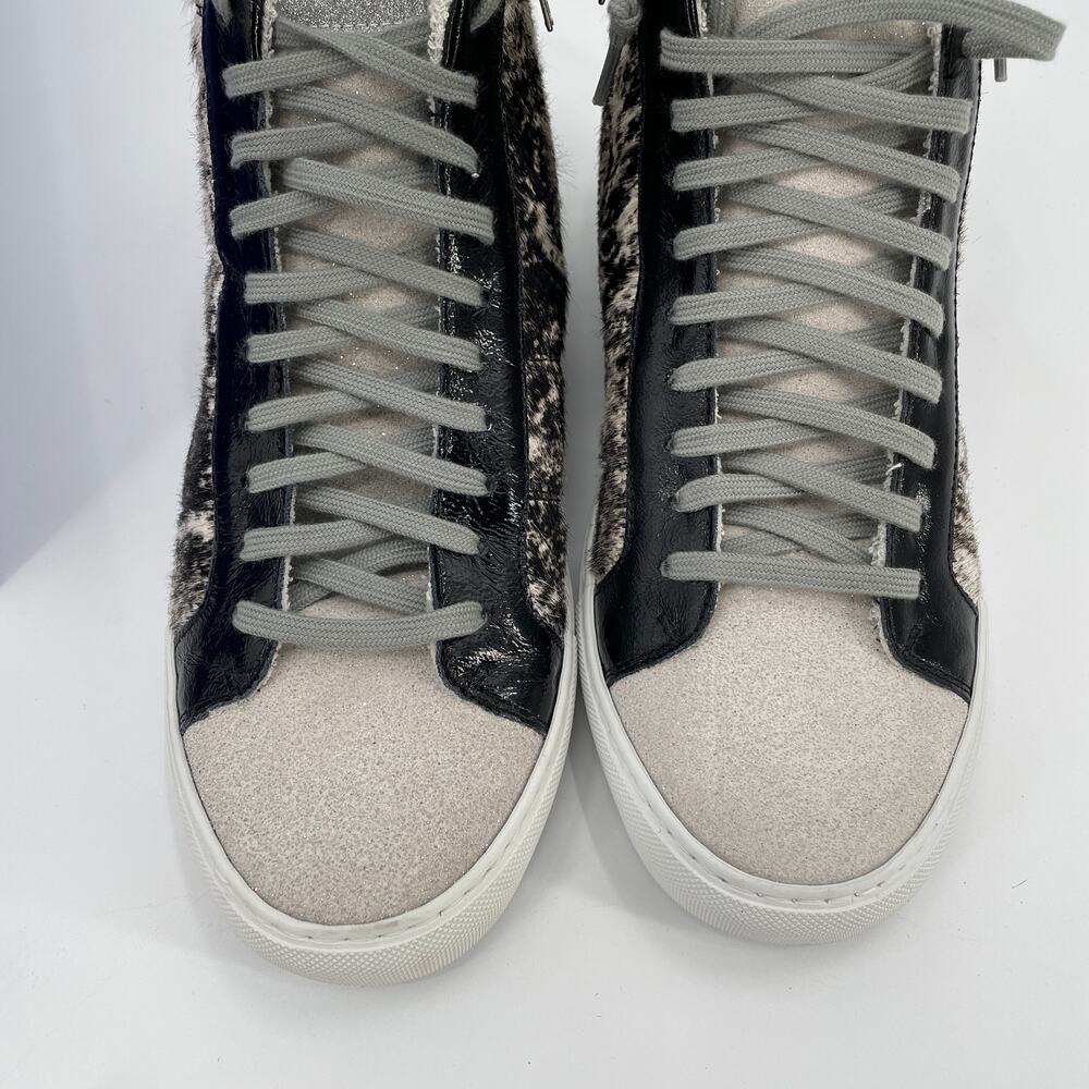 New P448 Cow Print Star High-Top Sneaker // 10.5 - Picture 7 of 11